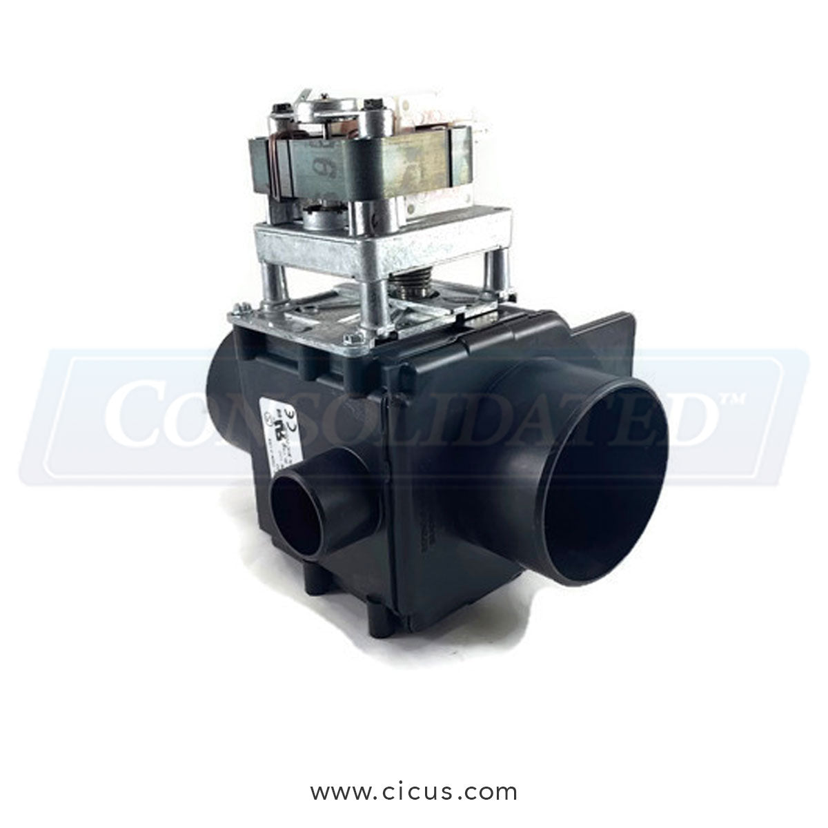 3" Drain Valve N/O 220v w/ Overflow  - Continental Girbau Compatible [163212]