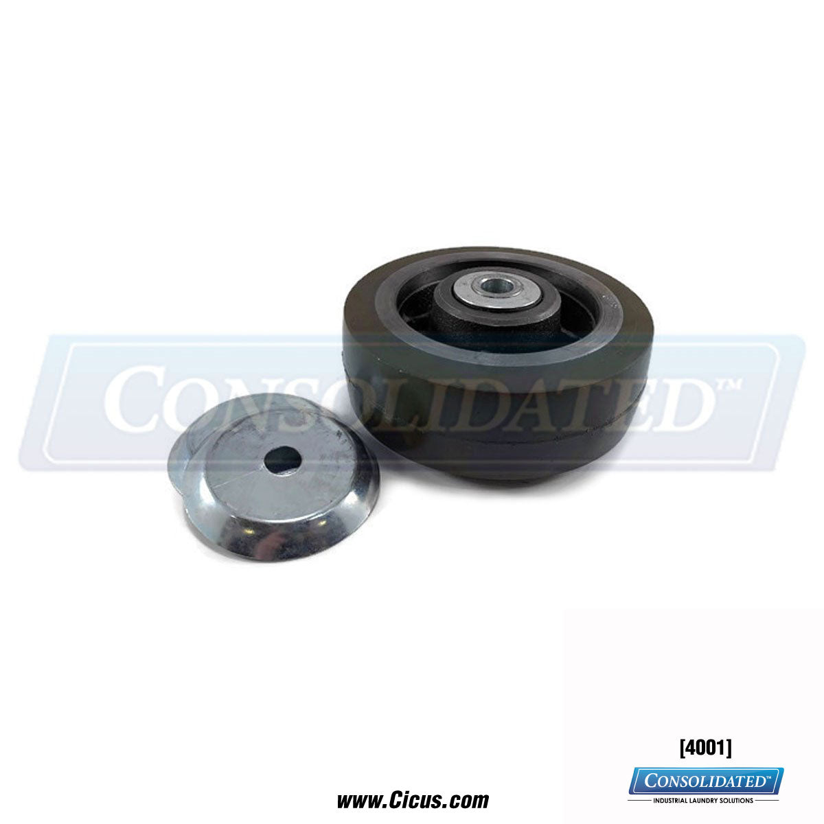 CLM Dryer Idler Wheel - 5" x 2" [4001] - Side View