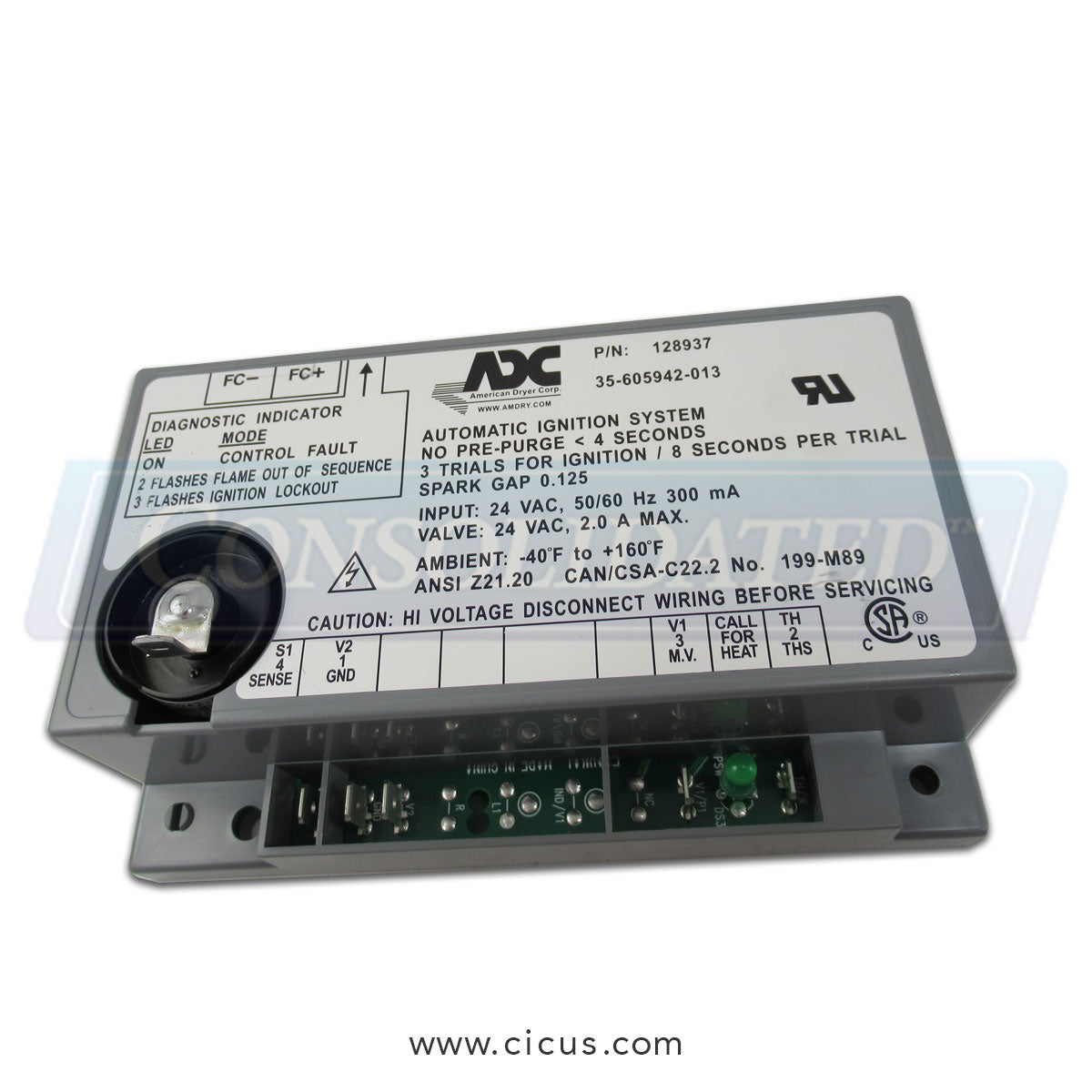 American Dryer Company (ADC) DSI Module Gray w/ 3 Tries [887133].