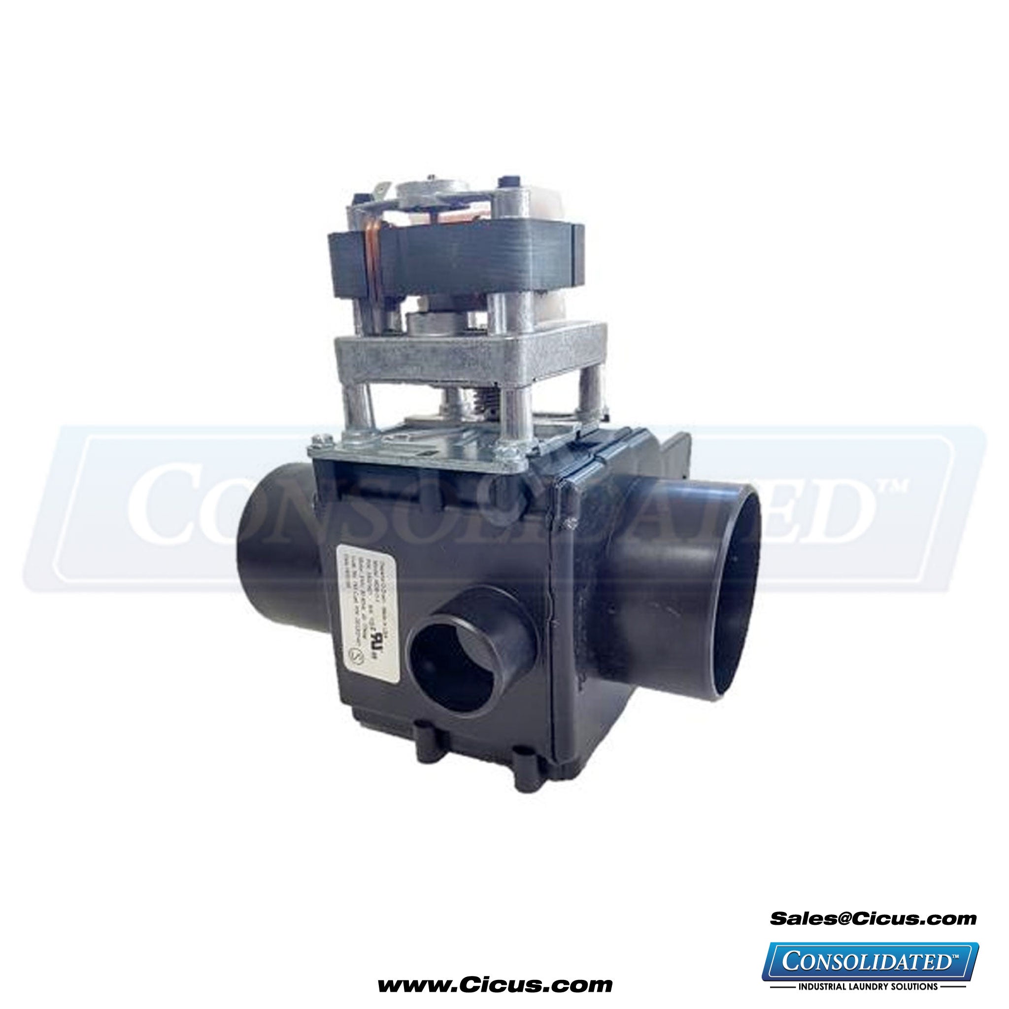 3" Drain Valve 220-240v (50-60Hz) w/ Overflow - Continental Girbau Compatible [DE33021421]