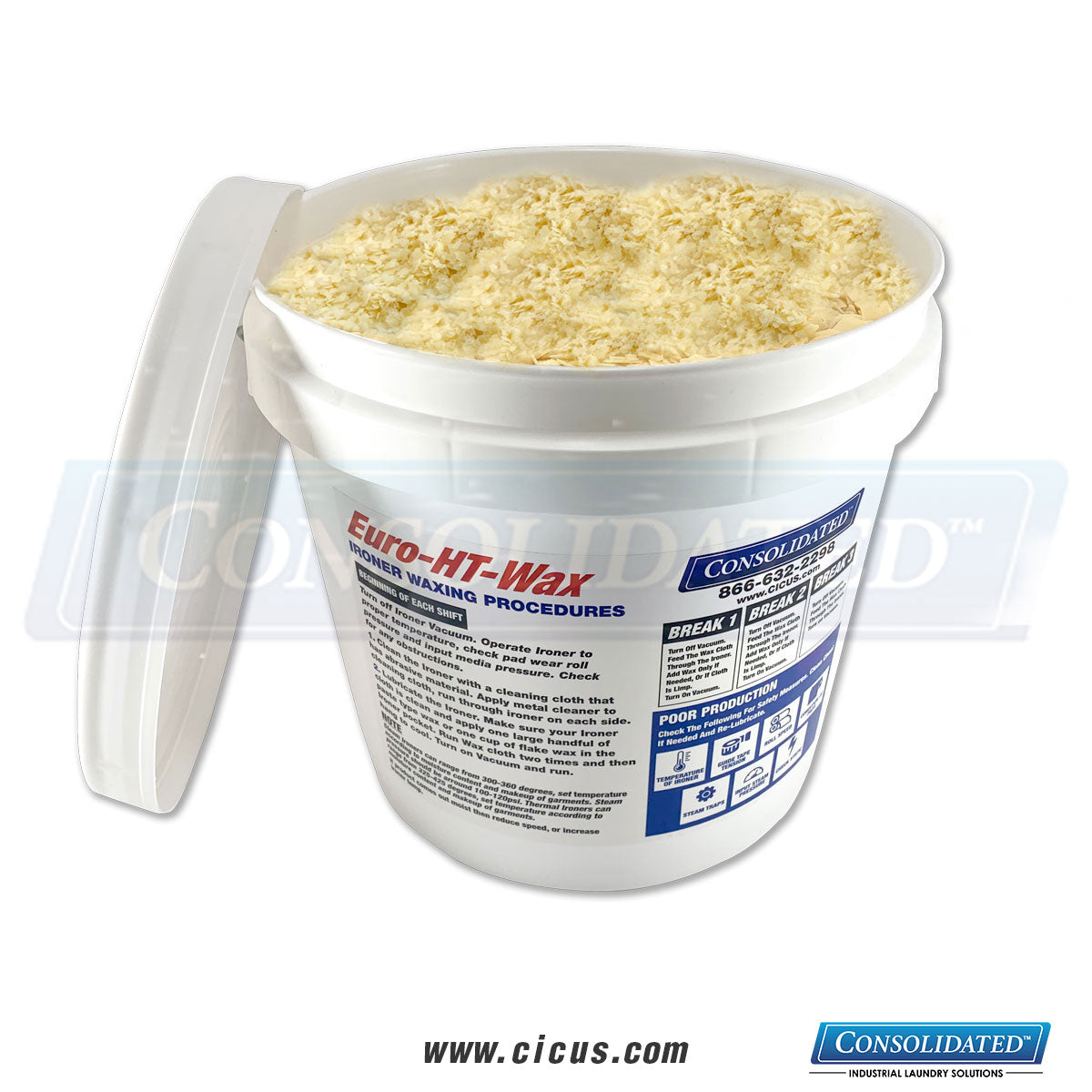 CIC High Temp Euro Flake Wax - 2 Gallon Bucket [HTW2GL] - Front View