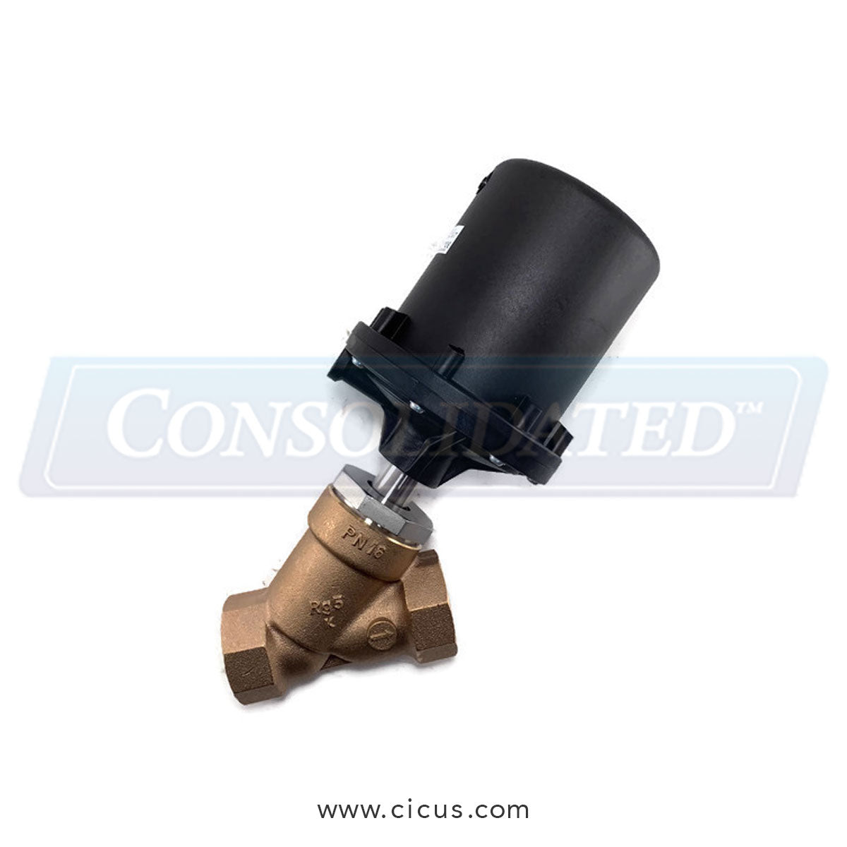 GEMÜ 0.5" Angle Seat Valve BSP-THD PTFE NC C-Bronze [554015D19511]